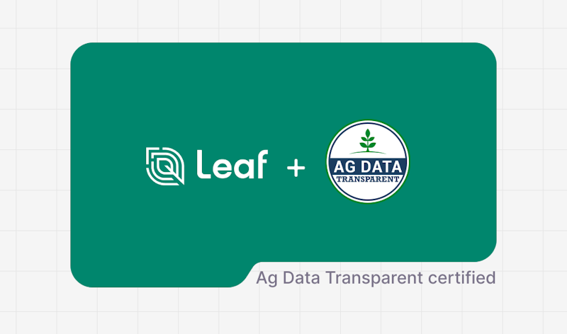 Leaf now Ag Data Transparent Certified