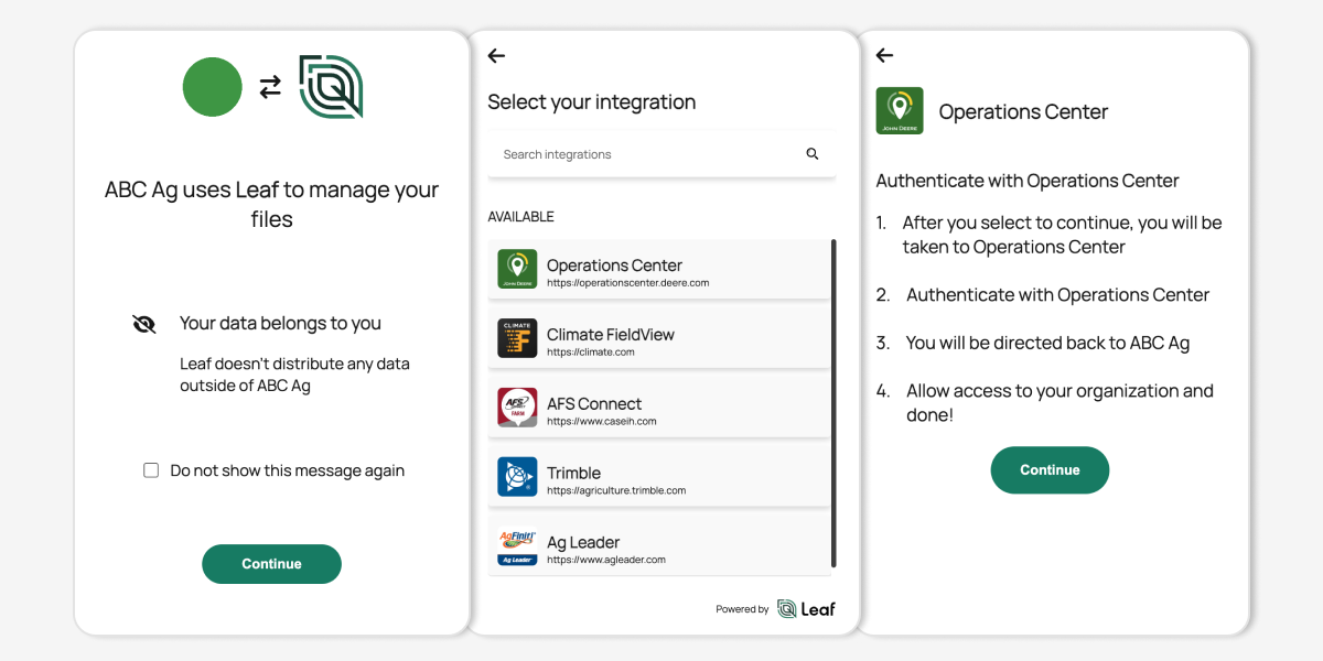 Leaf, data infrastructure for agriculture