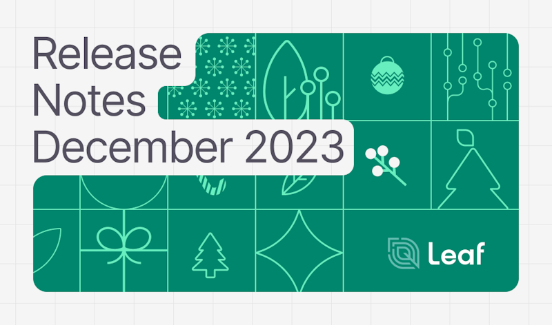 Release Notes - December 2023