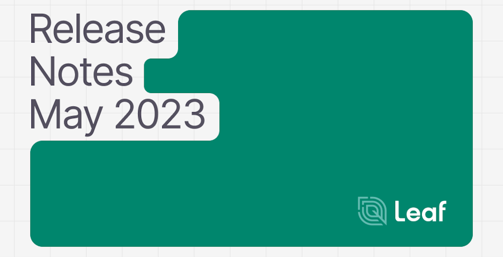 Notas de lançamento - Maio de 2023
