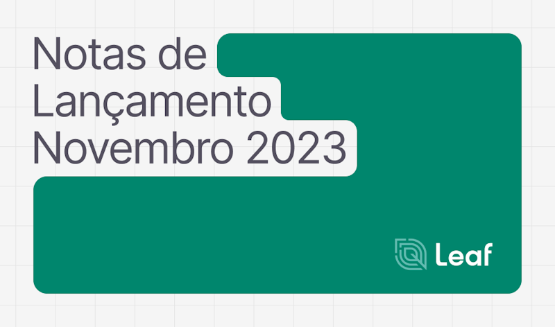 Notas de lançamento - Novembro 2023