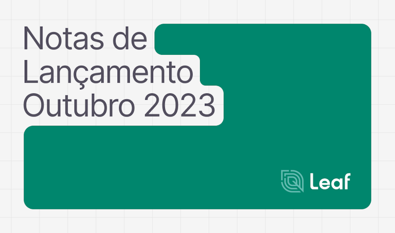 Notas de lançamento - Outubro 2023