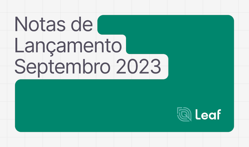 Notas de lançamento - Setembro 2023