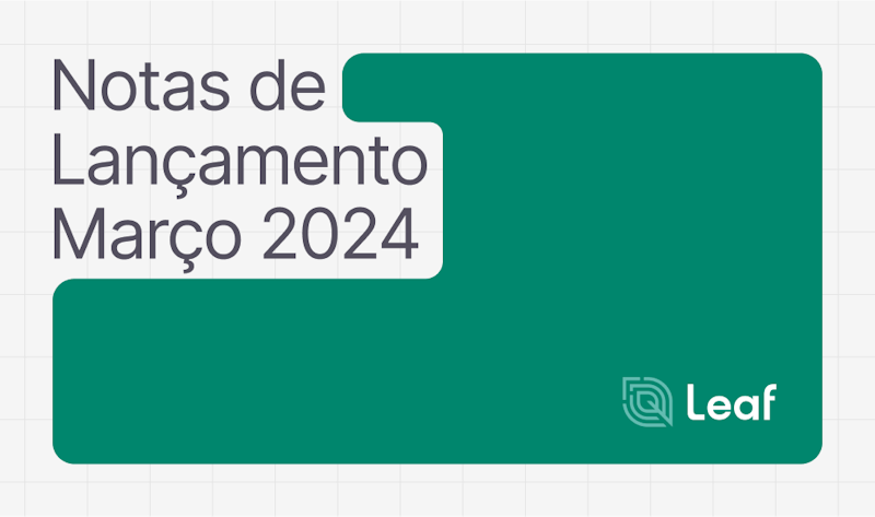 Notas de lançamento - Março 2024