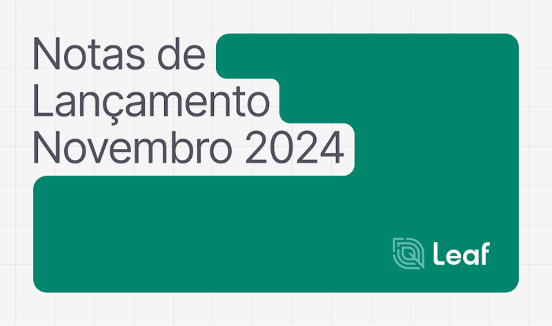 Notas de lançamento - Novembro 2024