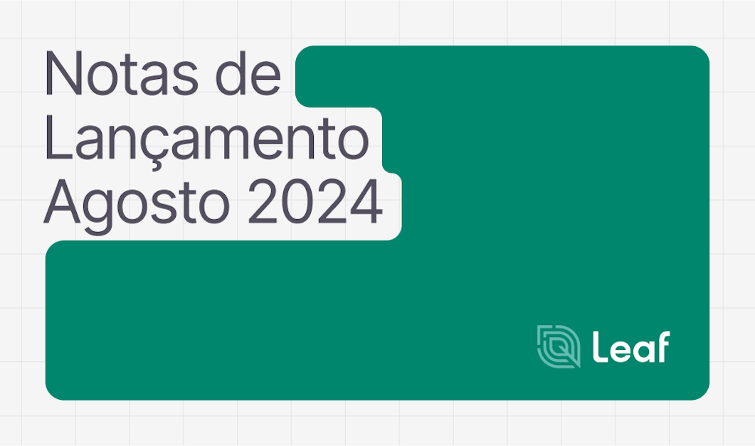 Notas de lançamento - Agosto 2024